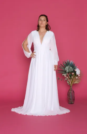 Les robes de marié·e·s à manches séduisent les futur·e·s marié·e·s de Marssac-sur-Tarn, Albi, Robe de Cœur